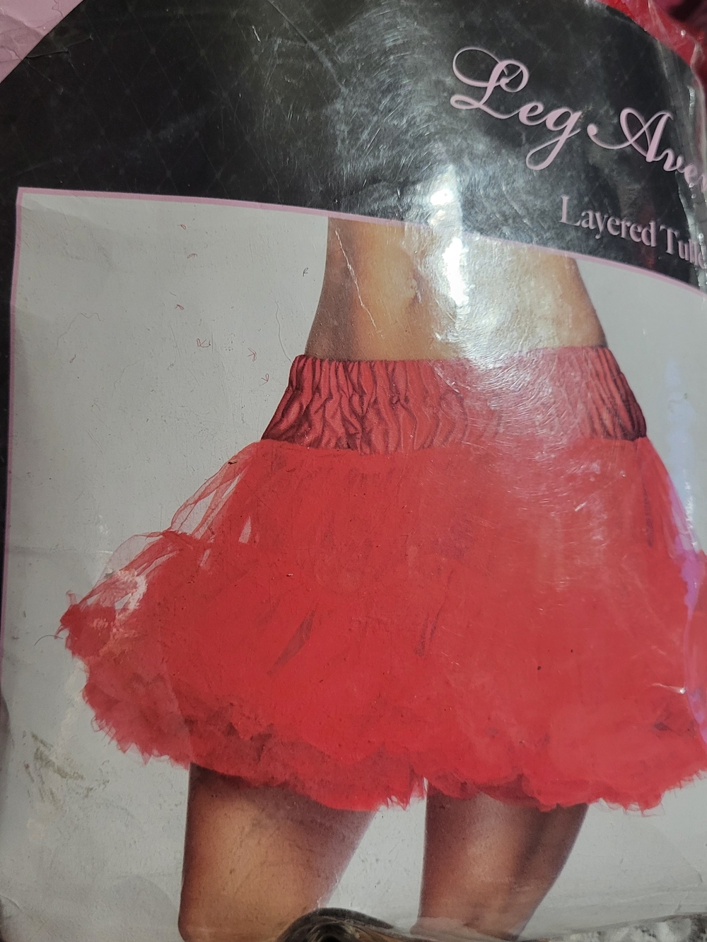 Plus Leg Avenue Red Layered Tulle Mini Skirt with Elastic Waist